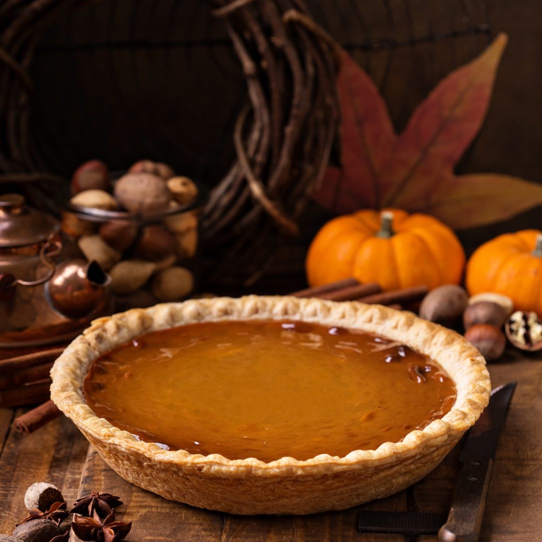 Pumpkin pie with whipped cream